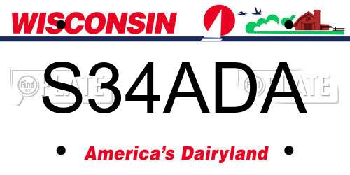 S34ADA Wisconsin License Plate