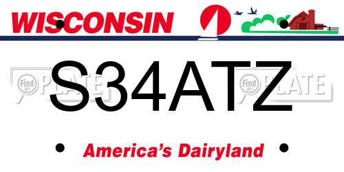 S34ATZ Wisconsin License Plate