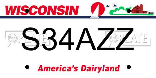 S34AZZ Wisconsin License Plate