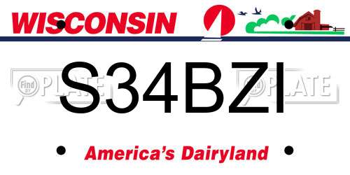 S34BZI Wisconsin License Plate