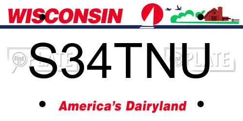 S34TNU Wisconsin License Plate