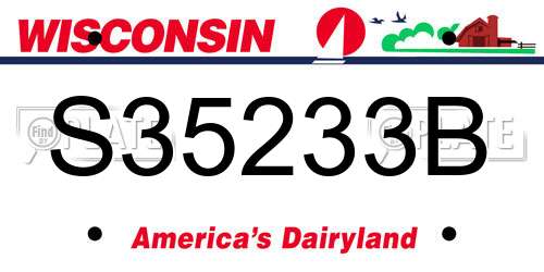 S35233B Wisconsin License Plate