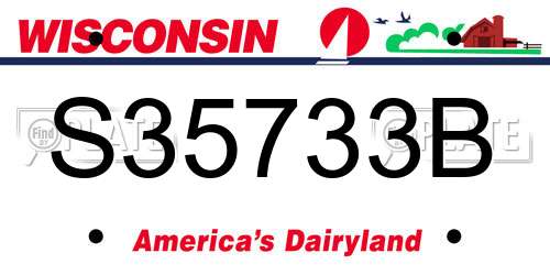 S35733B Wisconsin License Plate