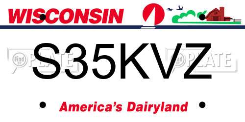 S35KVZ Wisconsin License Plate