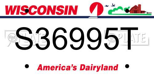 S36995T Wisconsin License Plate