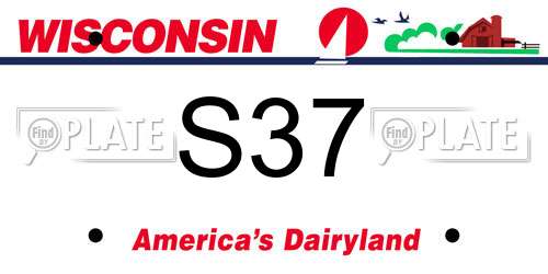 S37 Wisconsin License Plate