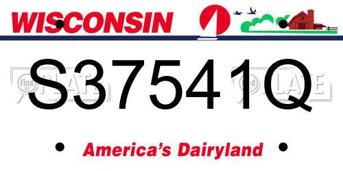 S37541Q Wisconsin License Plate