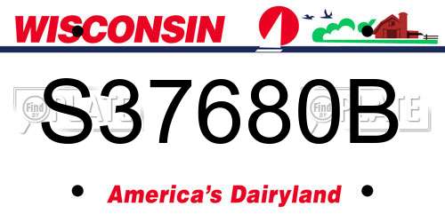 S37680B Wisconsin License Plate