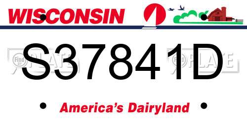 S37841D Wisconsin License Plate