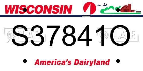 S37841O Wisconsin License Plate