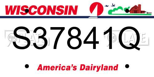 S37841Q Wisconsin License Plate