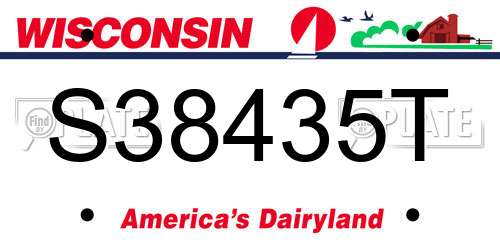 S38435T Wisconsin License Plate