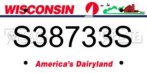 S38733S Wisconsin License Plate