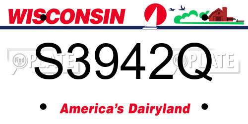 S3942Q Wisconsin License Plate