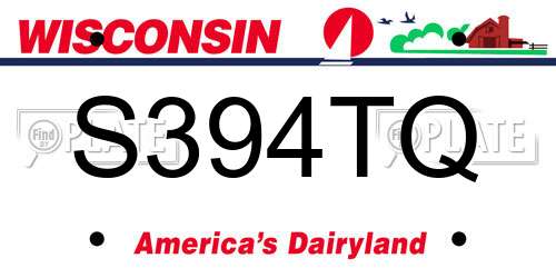 S394TQ Wisconsin License Plate