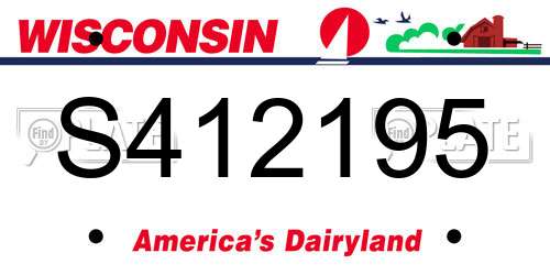 S412195 Wisconsin License Plate