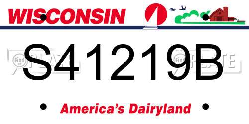 S41219B Wisconsin License Plate