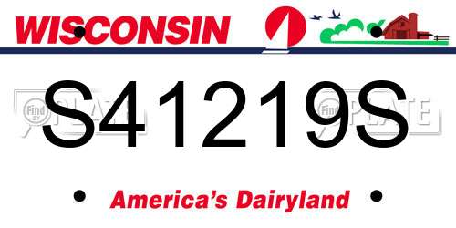 S41219S Wisconsin License Plate
