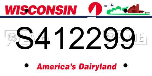 S412299 Wisconsin License Plate