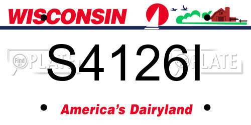 S4126I Wisconsin License Plate