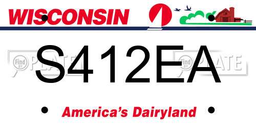 S412EA Wisconsin License Plate