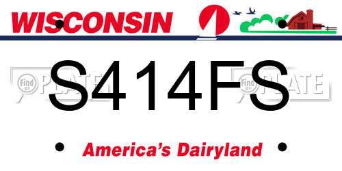 S414FS Wisconsin License Plate