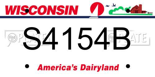 S4154B Wisconsin License Plate