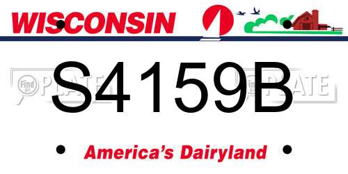 S4159B Wisconsin License Plate