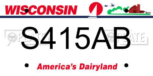 S415AB Wisconsin License Plate