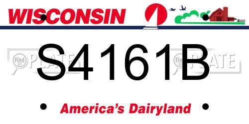 S4161B Wisconsin License Plate