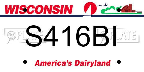 S416BI Wisconsin License Plate