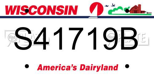 S41719B Wisconsin License Plate