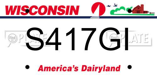 S417GI Wisconsin License Plate