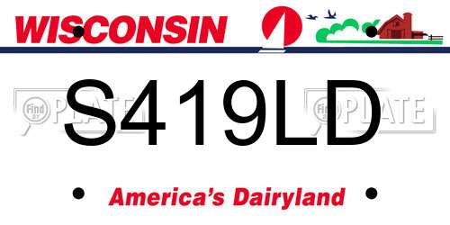 S419LD Wisconsin License Plate