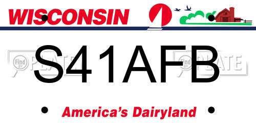 S41AFB Wisconsin License Plate