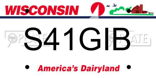 S41GIB Wisconsin License Plate