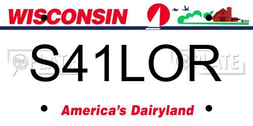 S41LOR Wisconsin License Plate