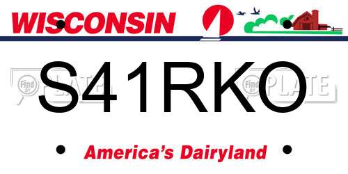 S41RKO Wisconsin License Plate