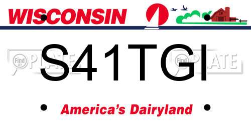 S41TGI Wisconsin License Plate