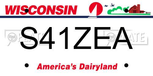 S41ZEA Wisconsin License Plate