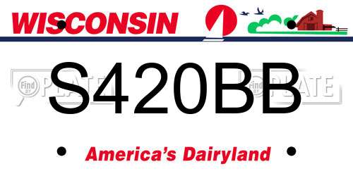S420BB Wisconsin License Plate