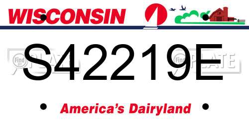 S42219E Wisconsin License Plate