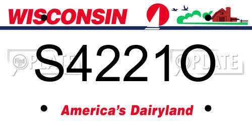 S4221O Wisconsin License Plate