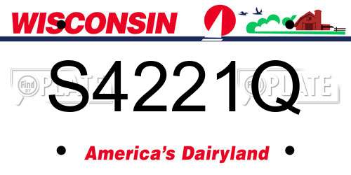 S4221Q Wisconsin License Plate