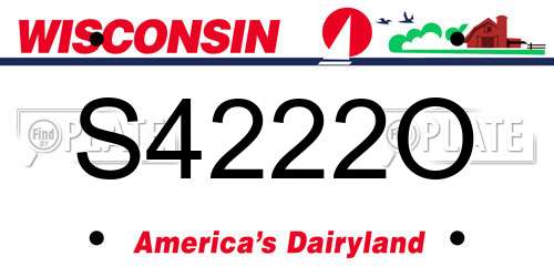 S4222O Wisconsin License Plate