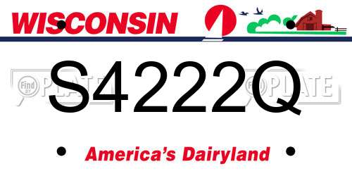 S4222Q Wisconsin License Plate