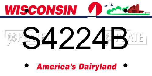S4224B Wisconsin License Plate