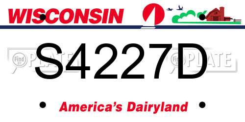 S4227D Wisconsin License Plate