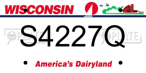 S4227Q Wisconsin License Plate