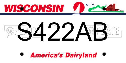 S422AB Wisconsin License Plate